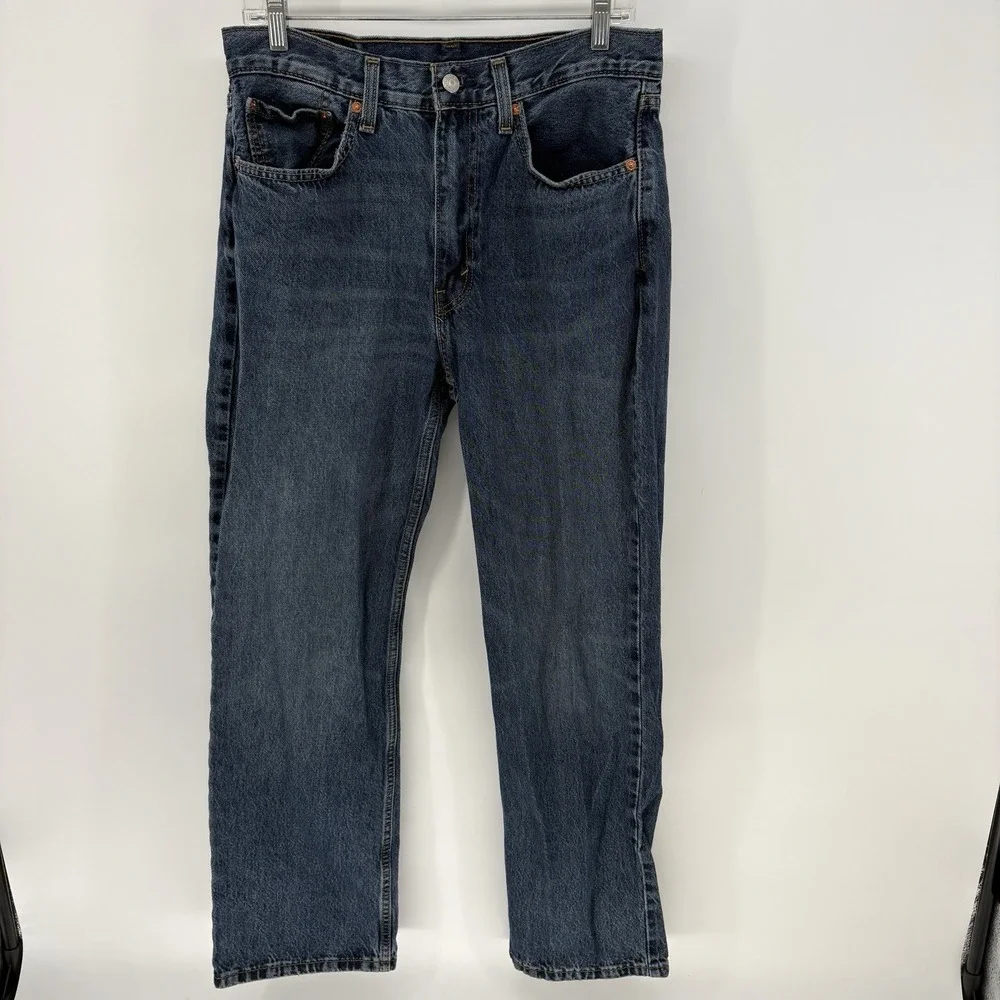 Levis Jeans Mens (31X30) Blue 565 Loose Straight Fit Denim Stonewash Skater